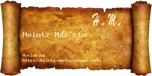 Heintz Márta névjegykártya